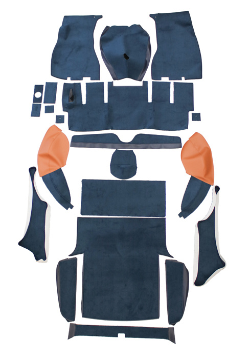 Mattsats 1800ES bl�/brun textil