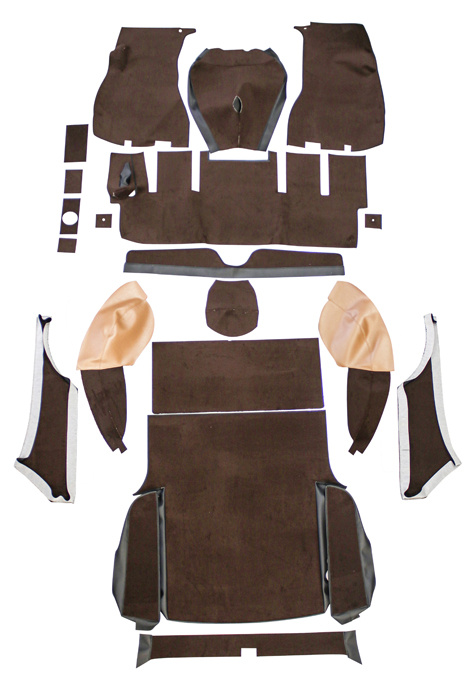 Carpet kit Volvo 1800ES brown/gold
