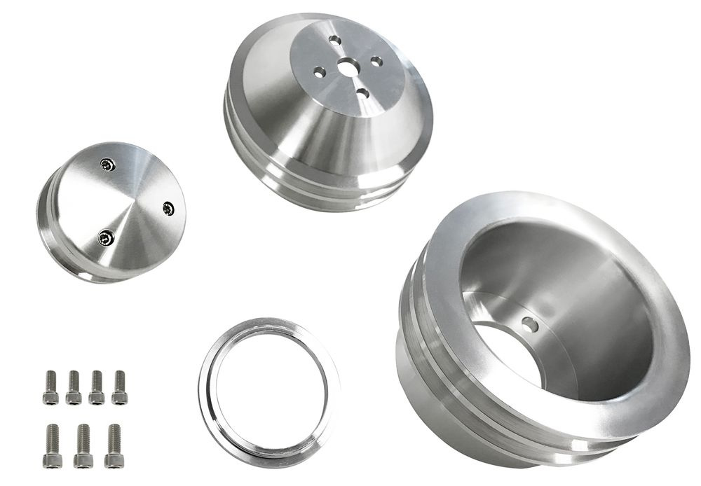 Billet pulley kit 2-groove Ford 65-69 SB