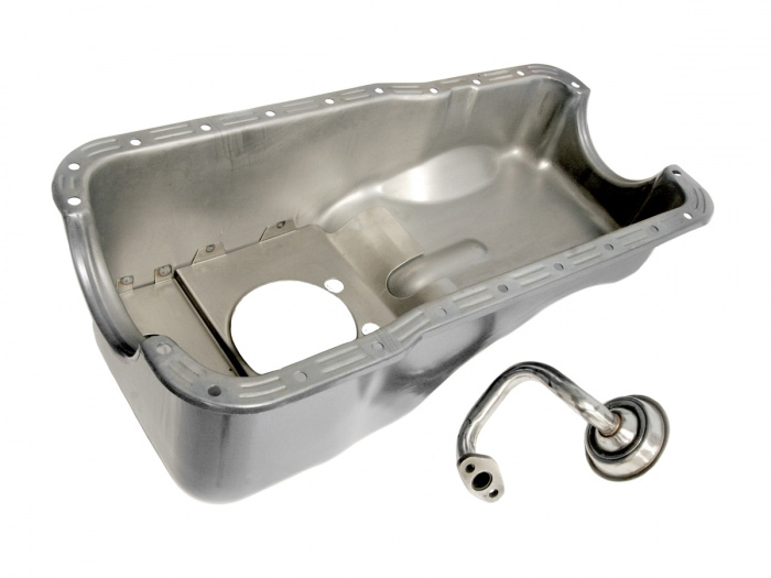 Oil pan Ford SB w.Boss baffle/pickup