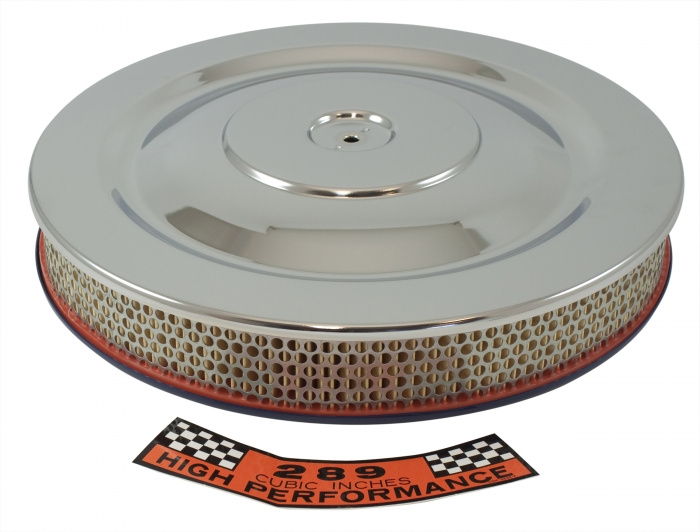 Air filter V8 chrome/blue