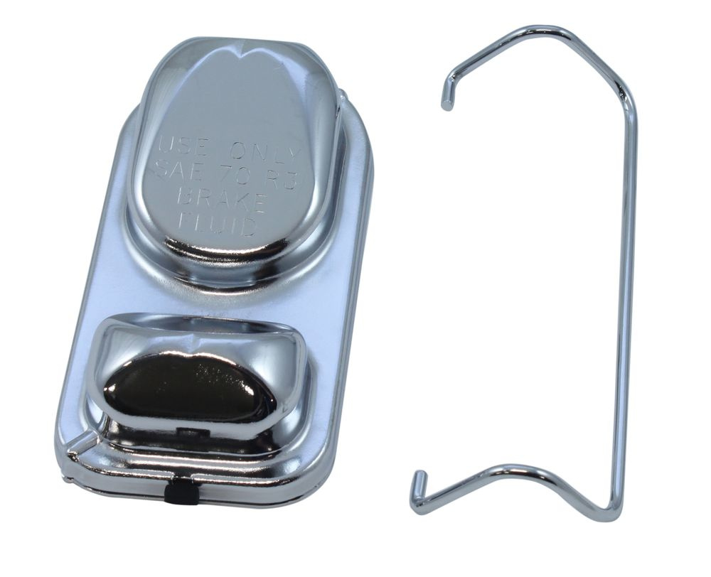 Cap master brake cyl.67-73 chrome disc.