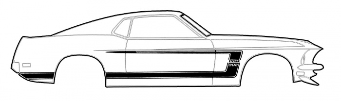 69 Boss 302 Stripe Kit Black