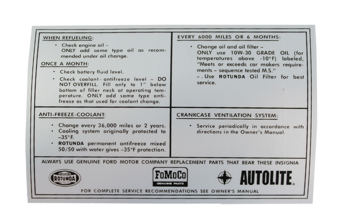 Decal service Mustang 65-66