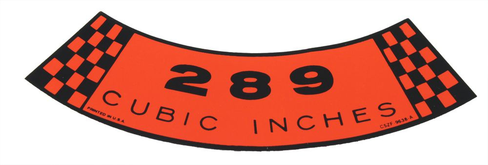 Dekal Luftfilter Ford 289-2V 67-68