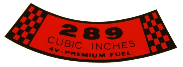 Air cleaner decal 67 289 CUI 4V- prem fu