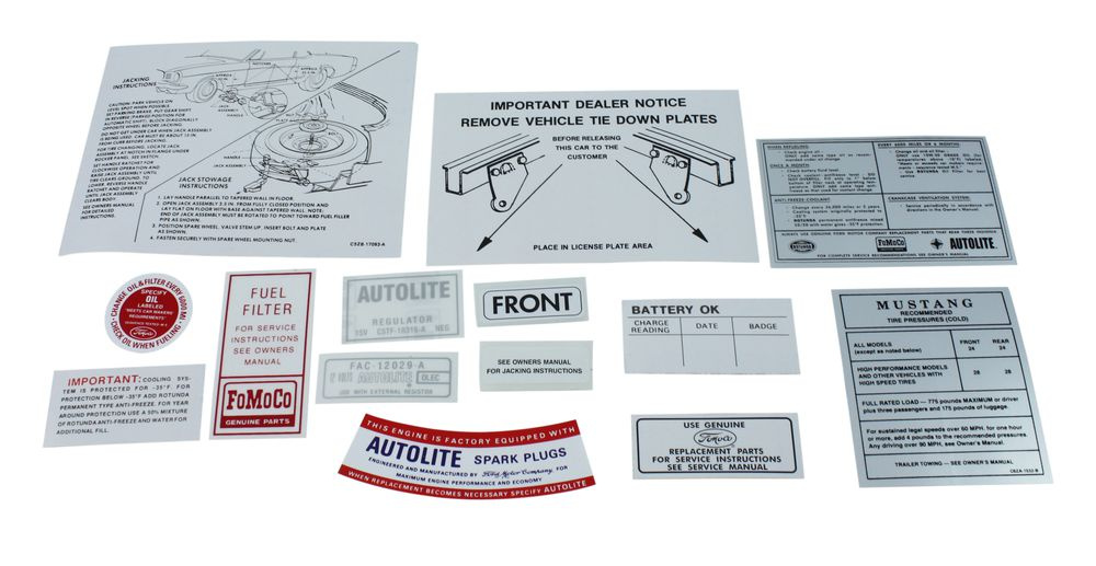 Decal kit Mustang 1965 14 pc