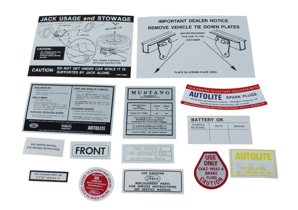 Decal kit Mustang 1967
