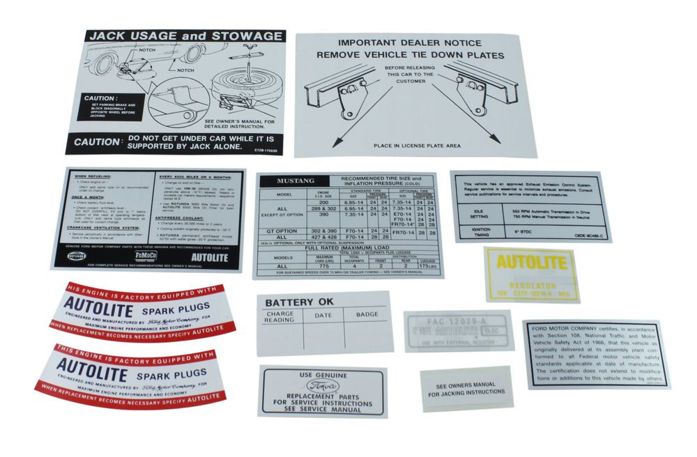Decal kit Mustang 1968