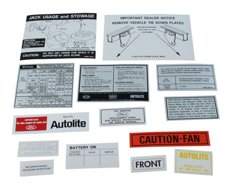 Dekalsats Mustang 1969 14 delar