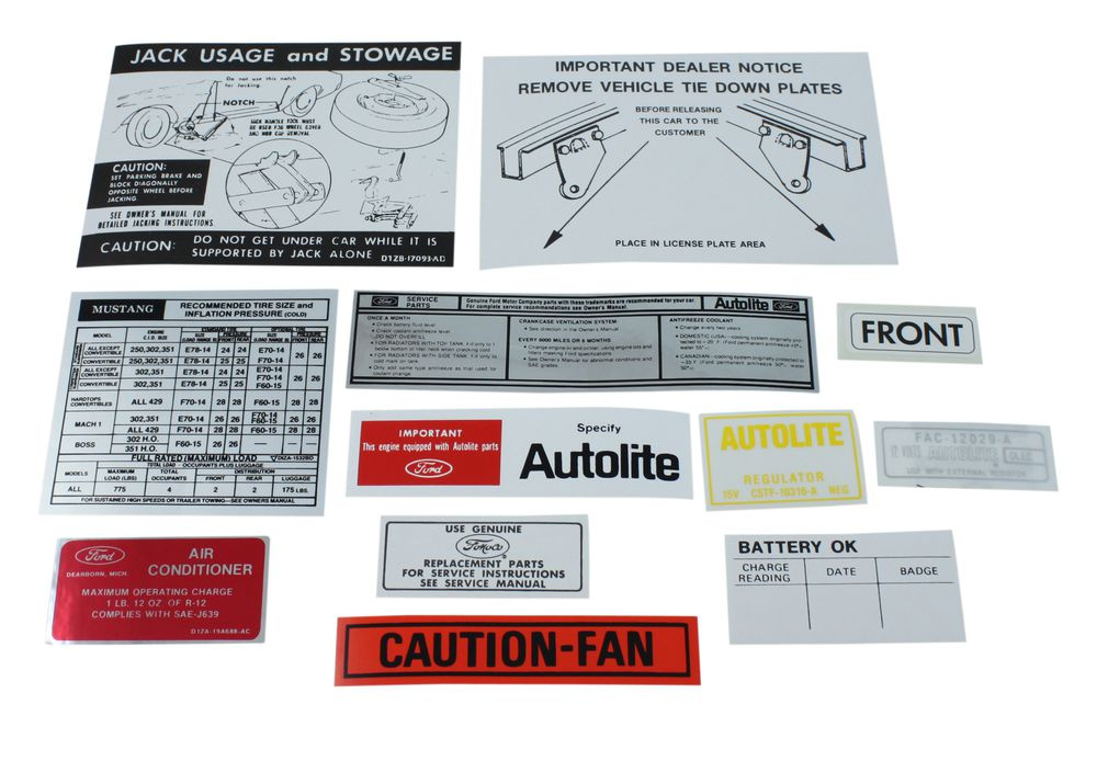 Decal kit Mustang 1971