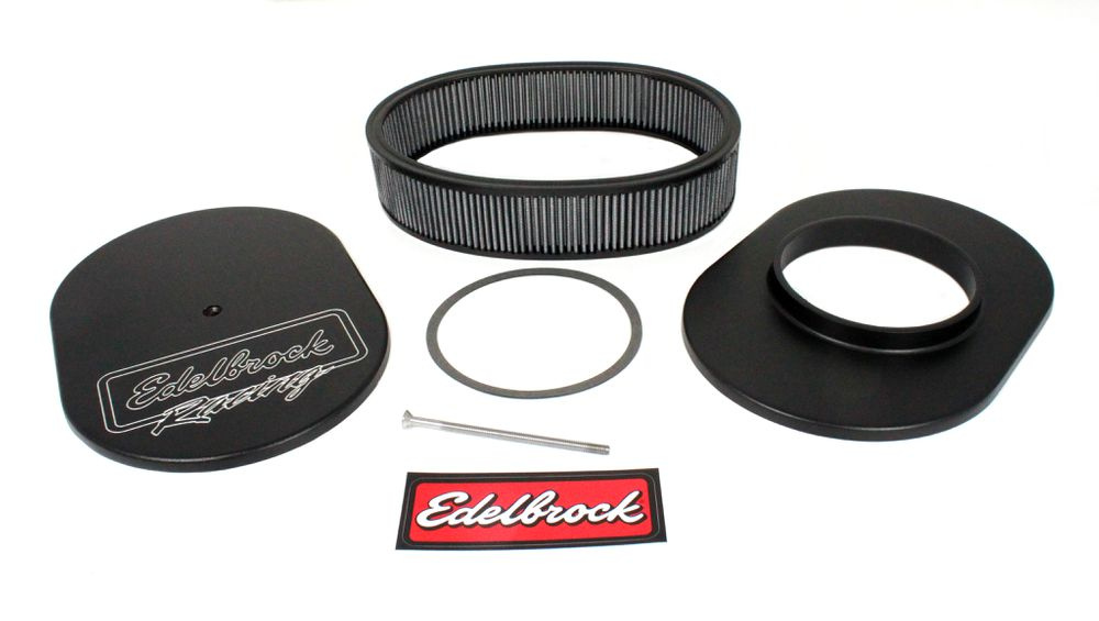 Luftrenare Edelbrock oval, svart