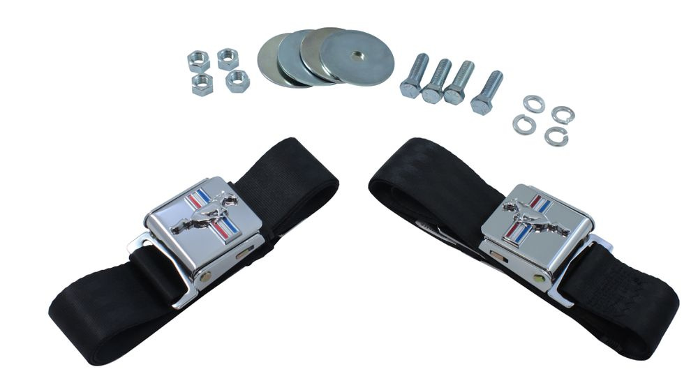 S�kerhetsb�lte 2 punkt svart Mustang