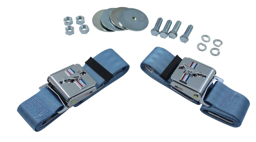 S�kerhetsb�lte 2 punkt ljusbl� Mustang