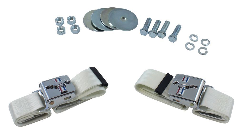 Seat belt std w.logo white 66-68